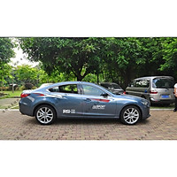 Sticker dán xe oto, Decal dán xe oto, Tem xe ô tô phong cách thể thao TX05 trắng đỏ