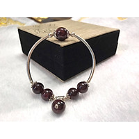 Lắc tay phong thủy đá Garnet Đỏ (Ngọc Hồng Lựu) Mix Charm Bạc 925