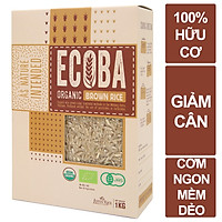 Gạo lứt nâu hữu cơ cao cấp/ECOBA Kim Mễ 1kg - Gạo lứt giảm cân - Cơm ngon mềm dẻo