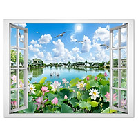 Tranh dán tường cửa sổ phong cảnh đẹp VT0416