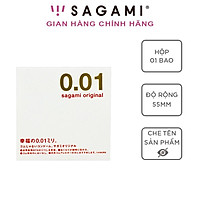 Bao cao su Sagami 001 - Siêu mỏng - Non Latex - Hộp 1 chiếc