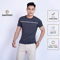 Áo thun nam ngắn tay không cổ Santino chất liệu Thể Thao co giãn 4 chiều thoải mái, phù hợp mọi độ tuổi TST255B718