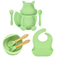 7 Cái/bộ Trẻ Em Tấm Bát Bộ Ốp Đồ Dùng Nhà Bếp Hút Bộ Đồ Ăn Trẻ Em Ngăn Trẻ Em Món Ăn Có Thìa Và Dĩa
