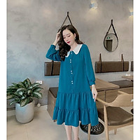váy bầu cao cấp cực sang chảnhchất lụa nhung siêu siêu mátfrom rộngfree size 43~70kg