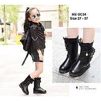 Giày Bốt Cao Cổ Cho Bé Gái Màu Đen 3 - 6 Tuổi GC34
