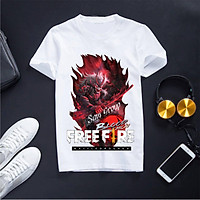 Áo Free Fire Áo Thun Cổ Tròn Màu Trắng In Hình Quỷ Vương Mẫu Hot In 3D Sắc Nét Co Dãn 4 Chiều Mềm Mịn