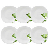 Bộ 6 Đĩa Soup Thủy Tinh Vuông 225 La Opala Diva Ivory I.B LAPQ225QIB