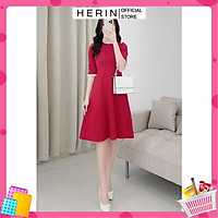 Đầm đỏ tết 2022 phối ren form chuẩn cực sang chảnh vải may loại 1 LiSaDress