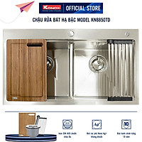 Chậu rửa bát Konox, Topmount Series, Model KN8850TD, Inox 304AISI tiêu chuẩn châu Âu, Hạ bậc tích hợp, 880x500x228(mm), Hàng chính hãng