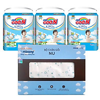 Combo 3 gói tã quần Goo.n Premium M56/L46/XL42/XXL36/XXXL26 tặng Bộ chăn gối cao cấp và đồ chơi xe trượt đà cho bé VBC-123-6 (ngẫu nhiên)
