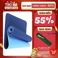 Thảm Tập Yoga, Tập Gym 8mm 2 Lớp Không Mùi + Túi Đựng Thảm + Dây Buộc Thảm Chính Hãng HUY BẠT - Giao Ngẫu Nhiên.