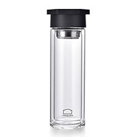 Lock&Lock Bình giữa nhiệt thủy tinh hai lớp, thiết kế tinh tế gọn nhẹ, có bộ lọc trà tiện lợi dung tích 350ML LLG655GRY-PR