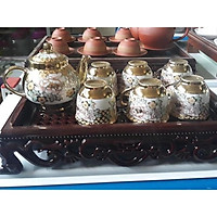 Bộ ấm sứ 6 ly trà ( kèm khay gỗ )