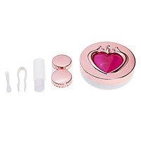 Beauty Mini Contact Lens Box Travel Soaking Case Travel Set Silver Blue