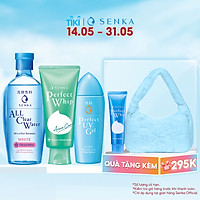 Bộ sản phẩm Senka làm sạch và chống nắng dành cho da mụn (Tẩy trang Senka White 230ml + Sữa Rửa Mặt Senka Acne 100g + Gel chống nắng Senka UV Gel 80ml)