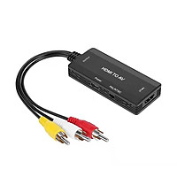 HD to RCA Adapter 1080P HD to L/R CVBS Converter HD to AV Video Audio Adapter Support NTSC PAL Sync Output Audio&Video