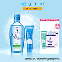Bộ đôi Senka sạch sâu thoáng mịn (Nước tẩy trang Senka Water Fresh 230 ml + Sữa rửa mặt Senka Perfect Whip 50g)