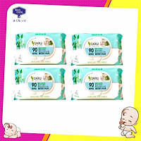 Combo 4 Gói Khăn Ướt Yuniku 90 Tờ Hương Lài ( 90 tờ x 4 )