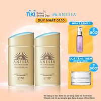 Bộ đôi 2 Kem chống nắng dạng sữa dưỡng da bảo vệ hoàn hảo Anessa Perfect UV Sunscreen Skincare Milk SPF 50+ PA++++ 60ml