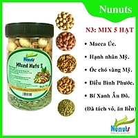 MIX 5 HẠT DINH DƯỠNG NUNUTS MÃ NN3 HŨ 500G
