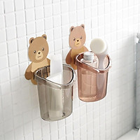 Cốc gấu nâu đựng bàn chải kem đánh răng dán tường Cốc đựng bàn chải kem đánh răng dán tường ống đựng bàn chải đánh răng