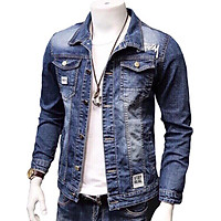 Áo khoác jeans nam , áo khoác nam xanh KH01 form vừa mềm co dãn lôi cuốn có 3 size (M L XL) Julido mẫu khoác AKJ8687 thời trang lịch lãm hàn quốc trẻ trung hiện đại