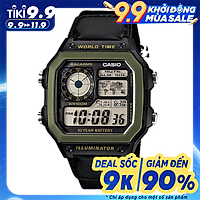 Đồng Hồ Casio Nam Dây Da Phối Vải AE-1200WHB-1BVDF