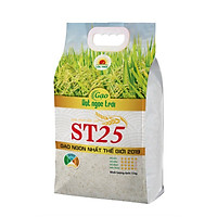 Gạo Thơm Đặc Sản ST25 Hạt Ngọc Trời Túi 5Kg - Cơm mềm dẻo, vị ngọt, thơm nhẹ - Đạt giải gạo ngon nhất thế giới 2019