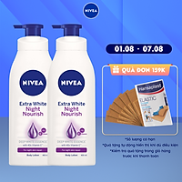 Bộ đôi Sữa Dưỡng Thể Trắng Da Nivea Ban Đêm (400mlx2) - 88126