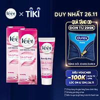Combo 2 Kem Tẩy Lông Cho Da Thường Veet Silk Fresh 50G