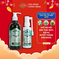 Combo xịt rửa hàng ngày đẩy lùi nấm ngứa vùng kín, Khử sạch mùi hôi, giảm thiểu khí hư, bảo vệ vùng kín khỏi viêm nhiễm phụ khoa hiệu quả bởi dung dịch rửa và xịt phụ khoa Lavenda