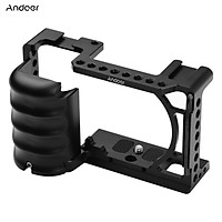 Andeor Video Camera Cage Rig Cold Shoe Mount Universal 1/4 3/8 Threaded Holes with Wrench Replacement for Sony A6000