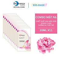 Combo 11 Mặt nạ dưỡng da tươi trẻ chiết xuất hoa mẫu đơn hoàng cung Bio-essence (11 miếng x 20ml)