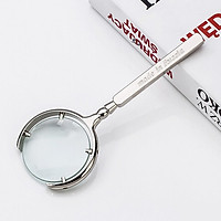 Kính lúp 8X cầm tay đọc sách báo- SANG TRỌNG, TINH XẢO, CHỊU NHIỆT, CHỊU LỰC TỐT (Tặng móc khóa tô vít vặn kính đa năng)