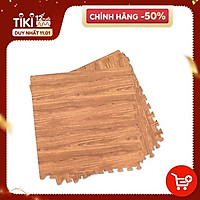 Set 04 Tấm Thảm Xốp Ghép Vân Gỗ Cho Bé Suteki, Chất Liệu EVA, Kích Thước 60x60x1 cm, Tặng Kèm Tấm Bên