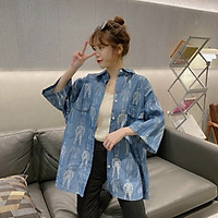 sơ mi unisex loang in hình người xanh, Áo sơ mi nam , áo sơ mi nữ , áo sơ mi nam nữ form rộng ulzzang, áo khoác sơ mi , áo sơ mi tay lỡ nam nữ, Áo sơ mi tay lở form rộng unisex,áo sơ mi loang màu in hình,chất mềm mịn,áo sơ mi cặp đôi