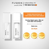 Bộ sản phẩm Fusion tinh chất Meso Therapy Retinol 1.0 và kem chống nắng Meso Shield cho da dầu mụn