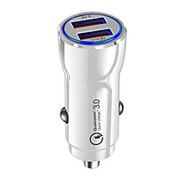 Portable Qc3.0 Fast Charge Dual Port Car Charger Overheating Overcharge Protection Charger