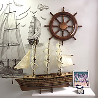 Mô hình thuyền gỗ trang trí Napoleon - thân 60cm - loại 2