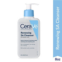 Sữa rửa mặt Cerave Renewing SA Cleanser chứa BHA cho da dầu mụn, có ceramides, hyaluronic acid và niacinamide