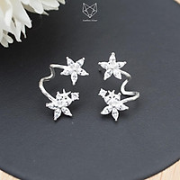 Khuyên Tai Bạc Ta S99 CaoBac Silver Dáng Bám Vành Hai Hoa Đá Độc Đáo - Trang Sức Cáo Bạc JEWELLERY