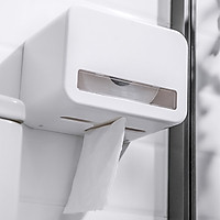 Adhesive Toilet Paper Holder No Drilling Waterproof Wall Mounted Tissue Dispenser Compatible with Roll Paper V/ N Folded