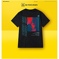 Vải Cotton Áo Thun Tay Lỡ Unisex Habit 45 - Màu đen trắng