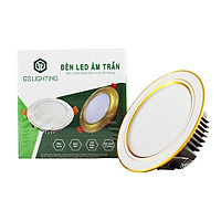 Đèn âm trần mới 8W viền vàng 3 màu a/s - GSATN/V