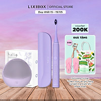 Combo Bàn chải điện Halio Sonic Toothbrush PRO Periwinkle Và Máy Rửa Mặt Cho Da Nhạy Cảm Purple Rain