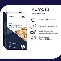 Humasis COVID- 19 Ag Home Test -Bộ 5 KIT (Lấy mẫu trong mũi 1-2cm) - hàng chính hãng