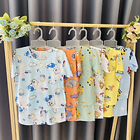 Set 3 bộ quần áo bé trai cộc tay mùa hè, chất vải tôn, lanh 2 da mềm, mịn, thoáng mát