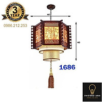 Đèn lồng gỗ thả bàn ăn, trang trí phòng bếp, phòng khách sang trọng cổ điển mã 1686