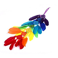 Feather dream catcher Colorful ladder seven-color crochet flower sweet Rough mad ins wisteria hanging Hanging Decorations