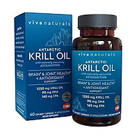Krill Oil Supplement - Antarctic Krill Oil 1250 mg, Crill Oil Omega 3 with Astaxanthin, DHA Supplements for Joint and Brain Health, No Fishy Taste & Easy to Swallow, 60 Capsules.